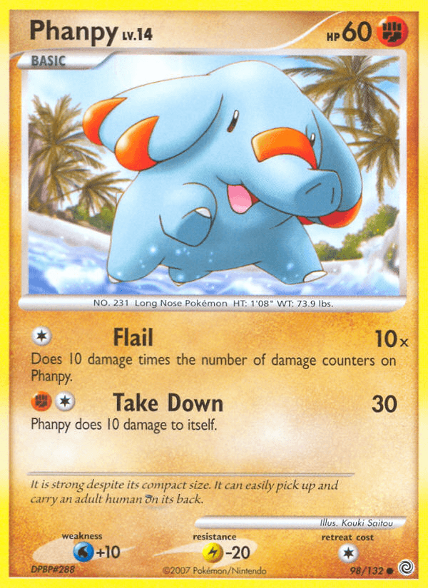 Phanpy z edície Secret Wonders, karta č.98