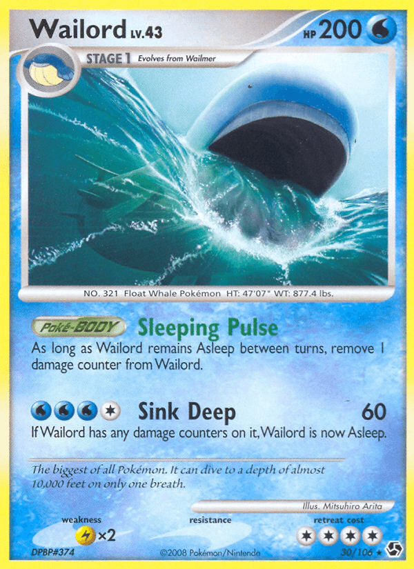 Wailord z edície Great Encounters, karta č.30