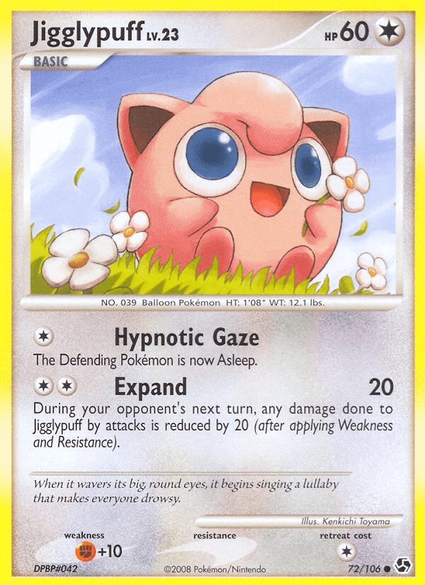 Jigglypuff z edície Great Encounters, karta č.72