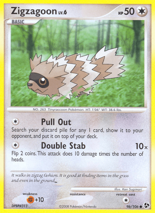 Zigzagoon z edície Great Encounters, karta č.96