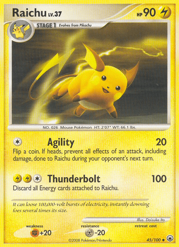 Raichu z edície Majestic Dawn, karta č.45