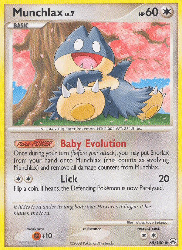 Munchlax z edície Majestic Dawn, karta č.68