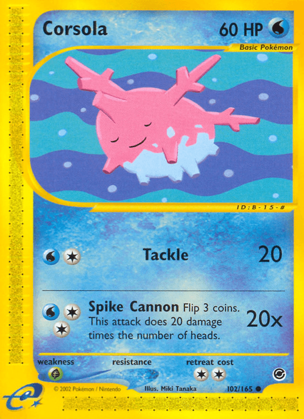 Corsola z edície Expedition Base Set, karta č.102