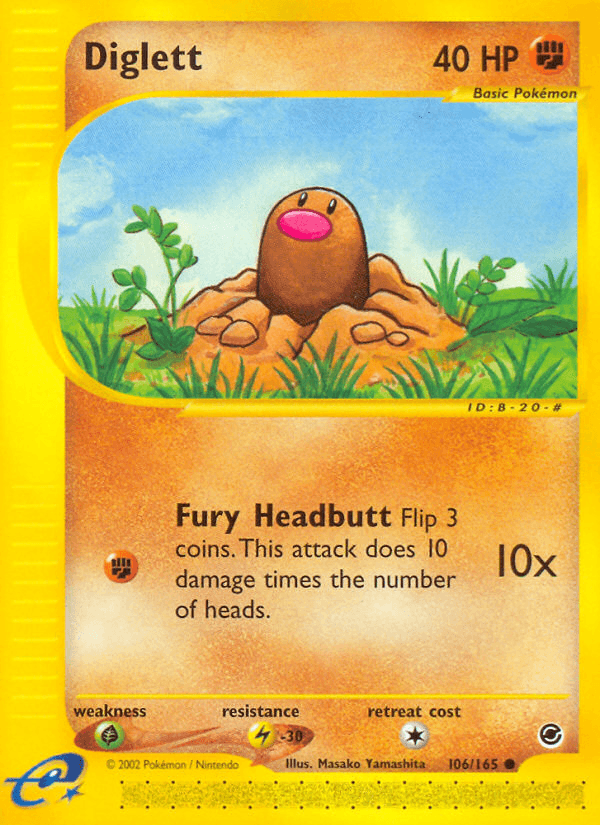 Diglett z edície Expedition Base Set, karta č.106
