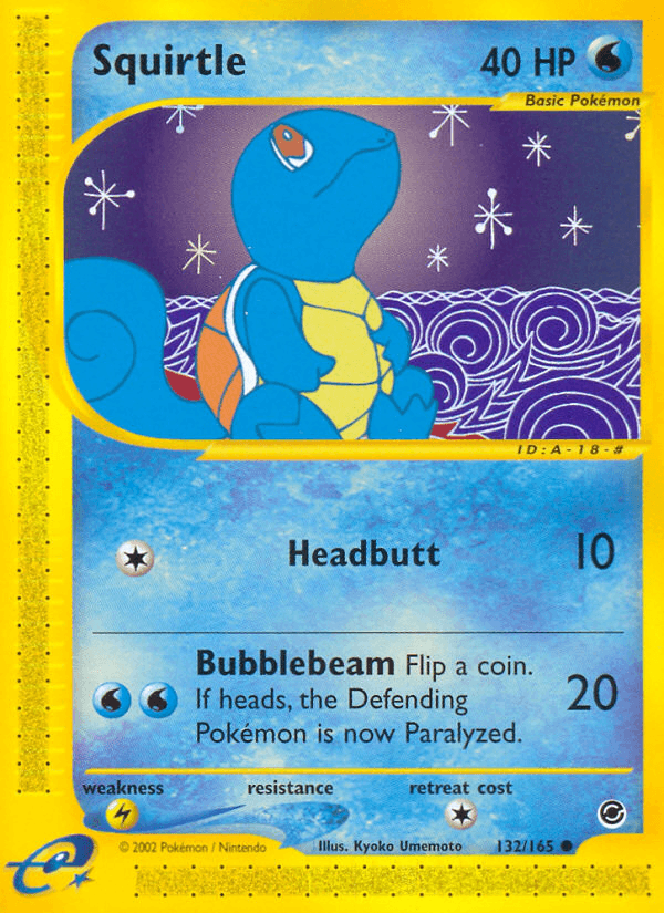Squirtle z edície Expedition Base Set, karta č.132