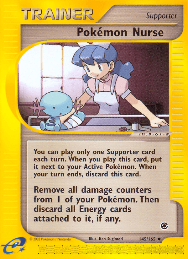 Pokémon Nurse z edície Expedition Base Set, karta č.145