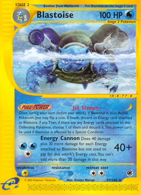 Blastoise z edície Expedition Base Set, karta č.37