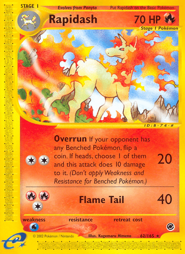 Rapidash z edície Expedition Base Set, karta č.62