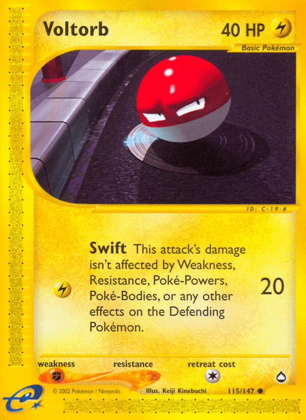 Voltorb z edície Aquapolis, karta č.115