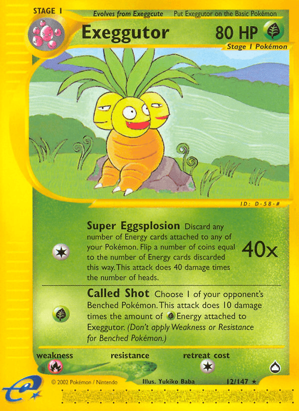 Exeggutor z edície Aquapolis, karta č.12