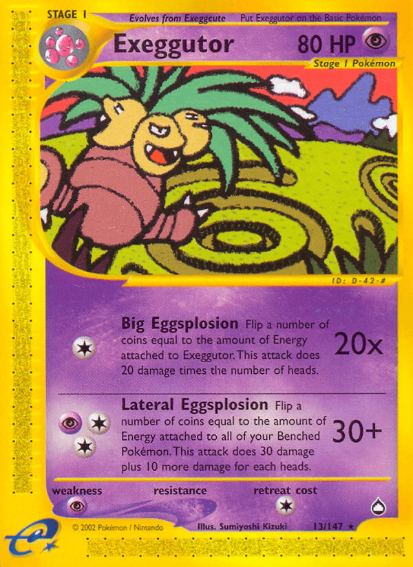 Exeggutor z edície Aquapolis, karta č.13