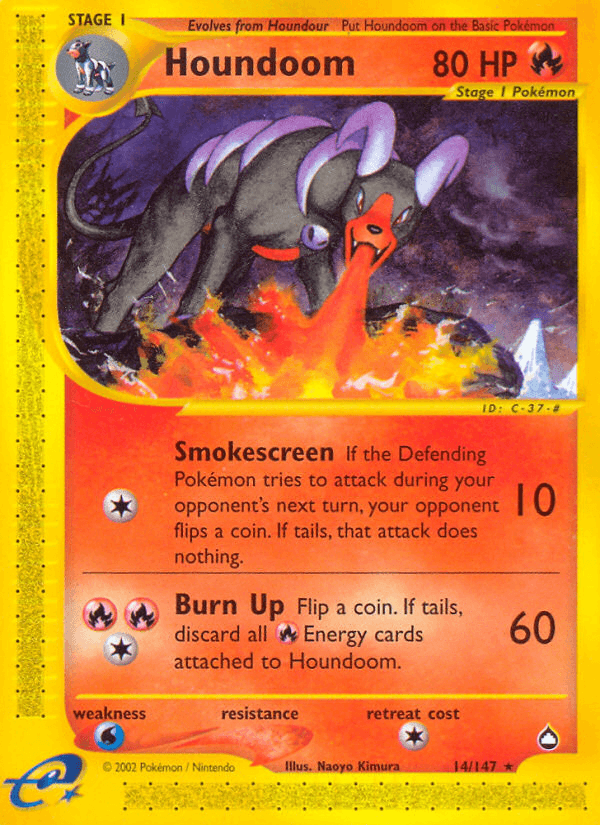 Houndoom z edície Aquapolis, karta č.14