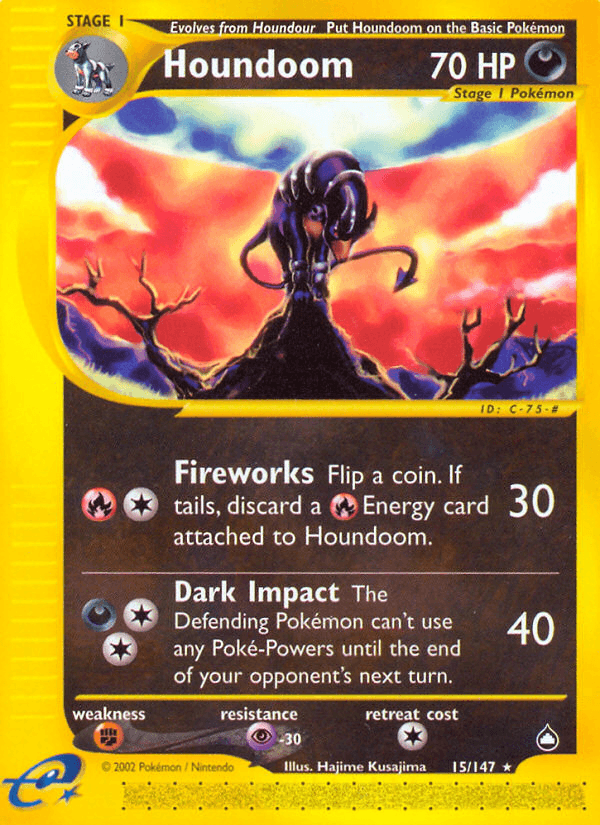 Houndoom z edície Aquapolis, karta č.15