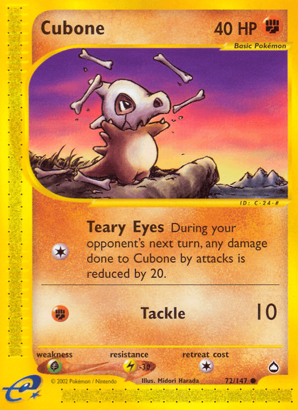 Cubone z edície Aquapolis, karta č.72