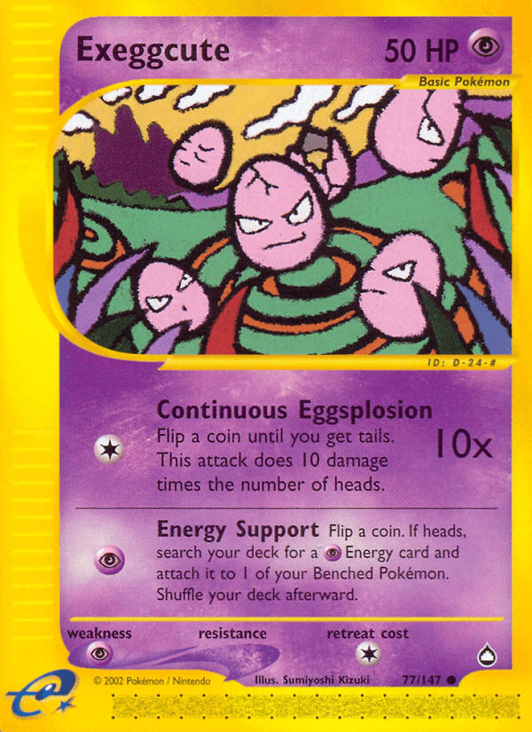 Exeggcute z edície Aquapolis, karta č.77