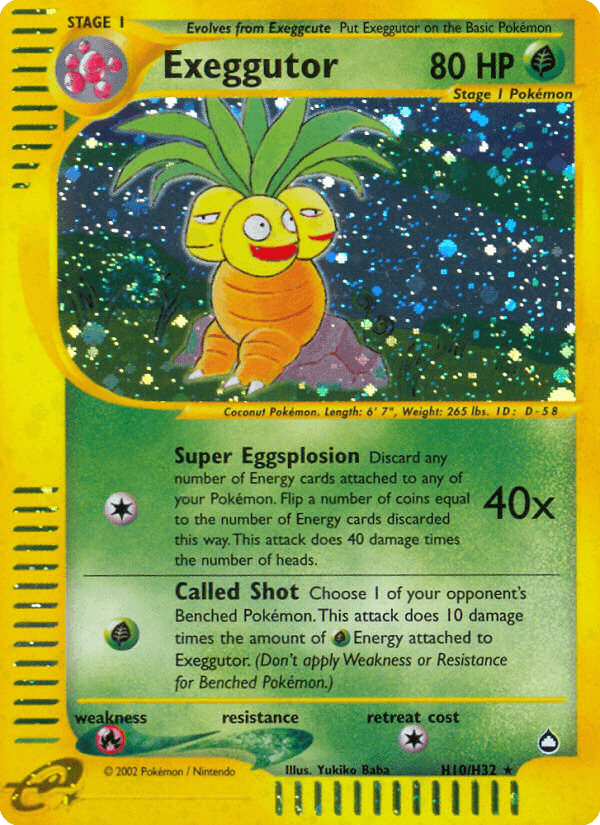 Exeggutor z edície Aquapolis, karta č.H10