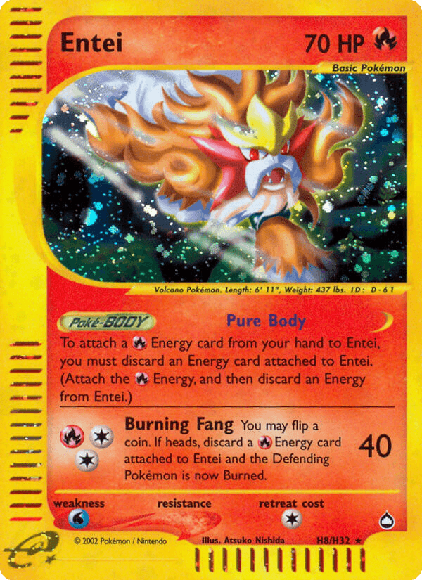 Entei z edície Aquapolis, karta č.H8