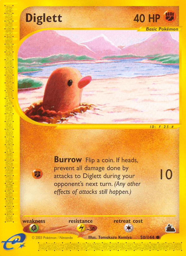 Diglett z edície Skyridge, karta č.50