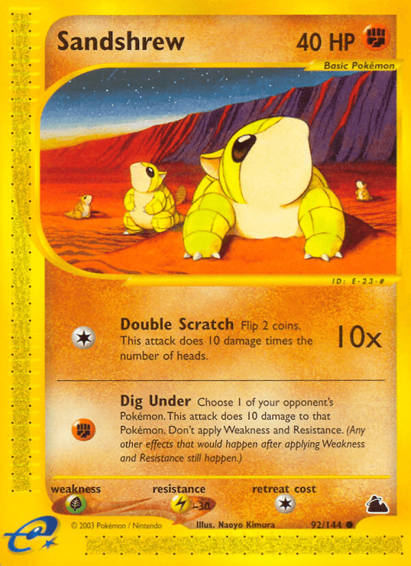 Sandshrew z edície Skyridge, karta č.92