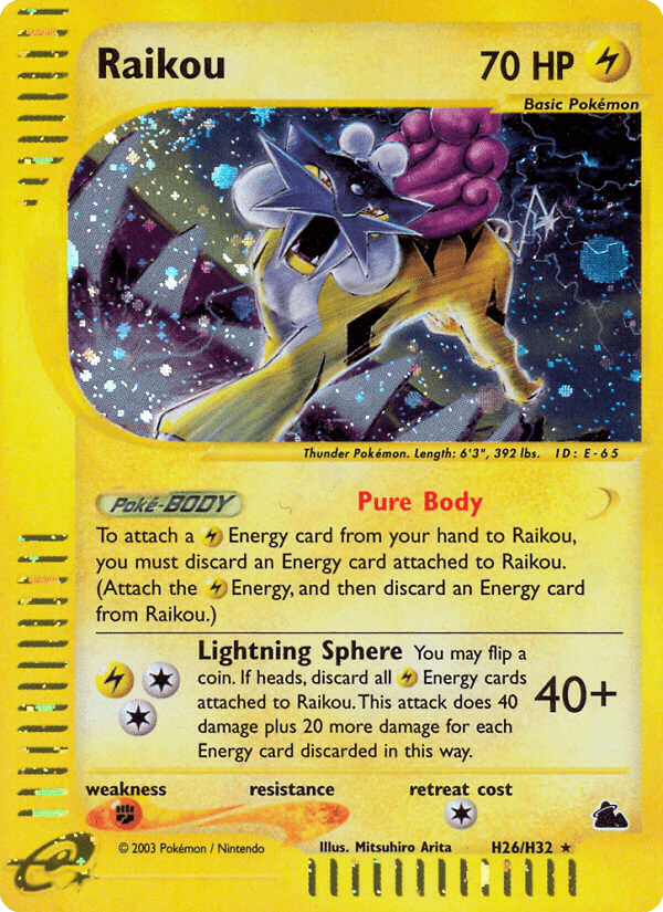Raikou z edície Skyridge, karta č.H26