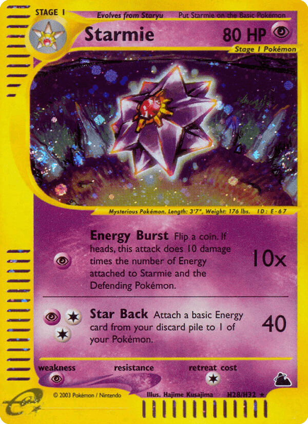 Starmie z edície Skyridge, karta č.H28