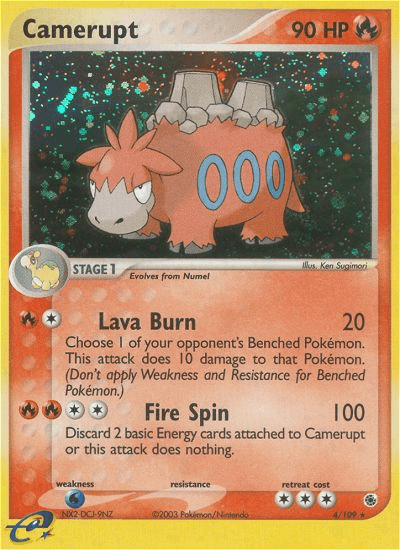 Camerupt z edície Ruby & Sapphire, karta č.4