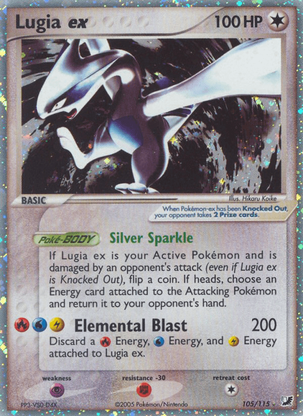 Lugia ex z edície Unseen Forces, karta č.105