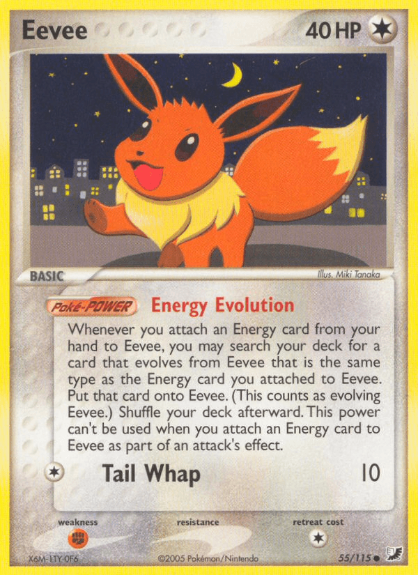 Eevee z edície Unseen Forces, karta č.55