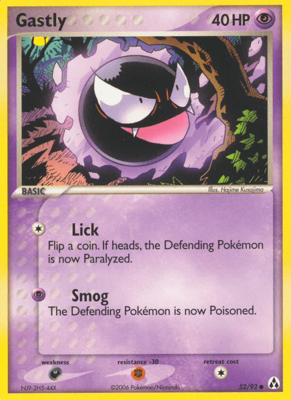 Gastly z edície Legend Maker, karta č.52