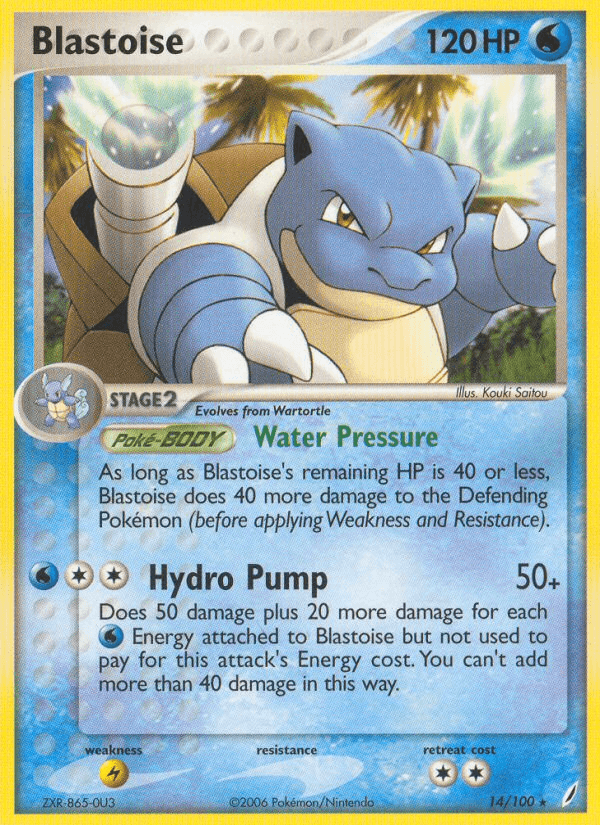 Blastoise z edície Crystal Guardians, karta č.14