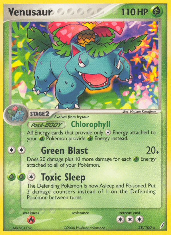 Venusaur z edície Crystal Guardians, karta č.28