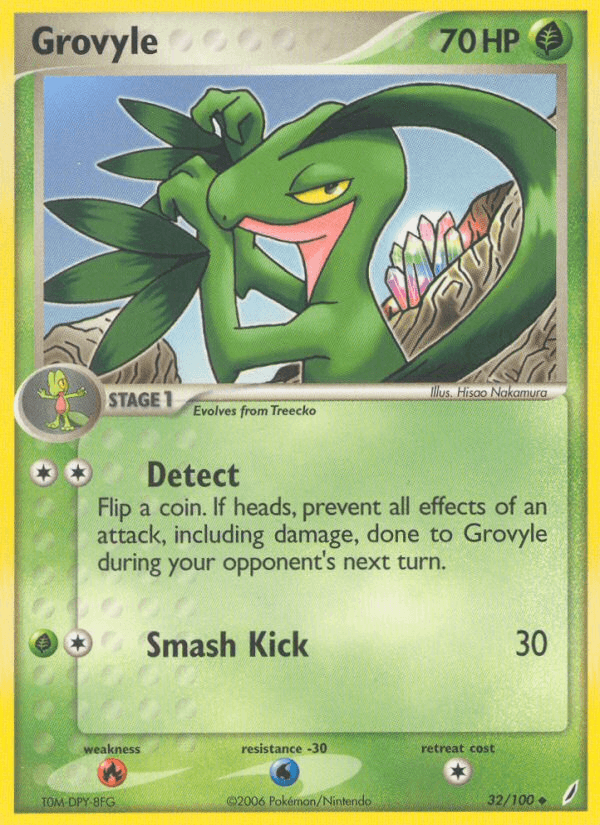 Grovyle z edície Crystal Guardians, karta č.32