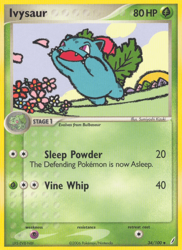 Ivysaur z edície Crystal Guardians, karta č.34