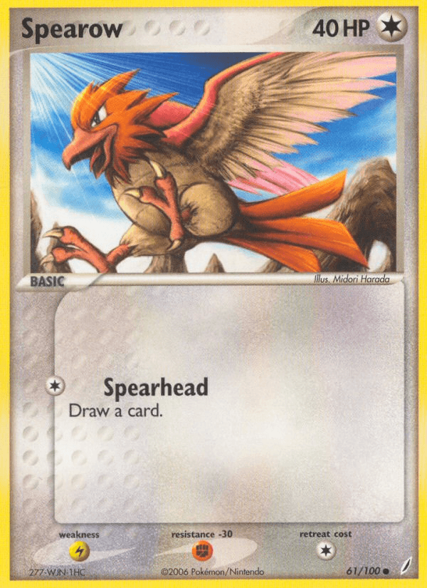 Spearow z edície Crystal Guardians, karta č.61