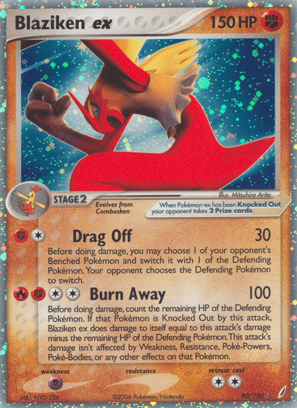 Blaziken ex z edície Crystal Guardians, karta č.90