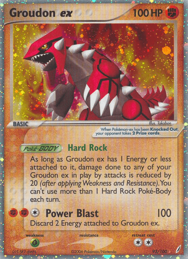Groudon ex z edície Crystal Guardians, karta č.93