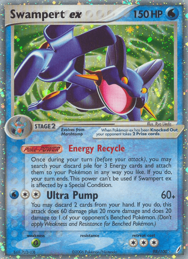 Swampert ex z edície Crystal Guardians, karta č.98