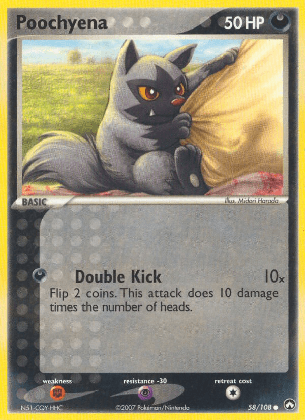 Poochyena z edície Power Keepers, karta č.58