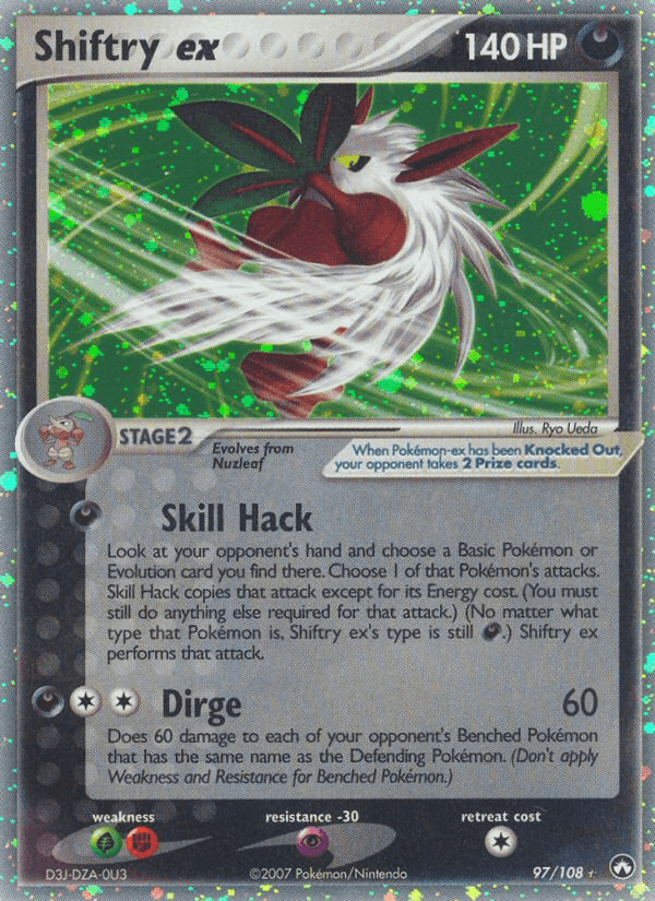 Shiftry ex z edície Power Keepers, karta č.97