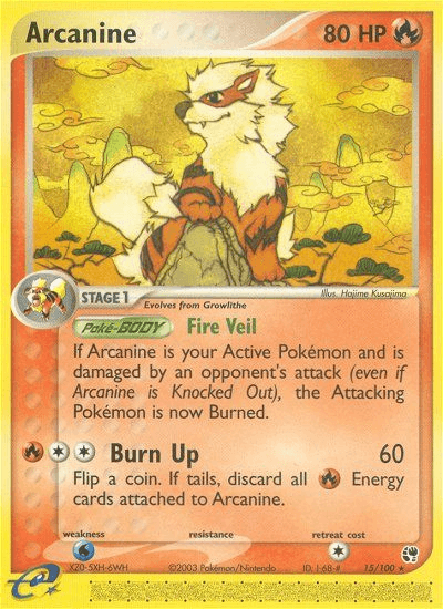 Arcanine z edície Sandstorm, karta č.15