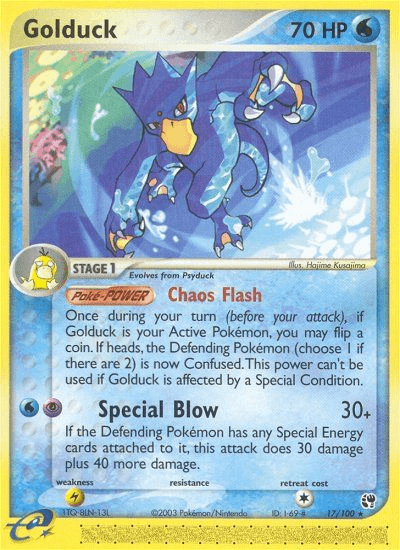 Golduck z edície Sandstorm, karta č.17