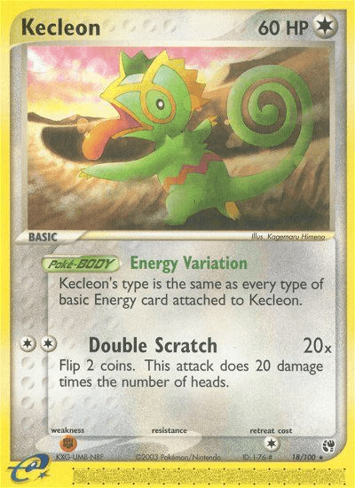 Kecleon z edície Sandstorm, karta č.18