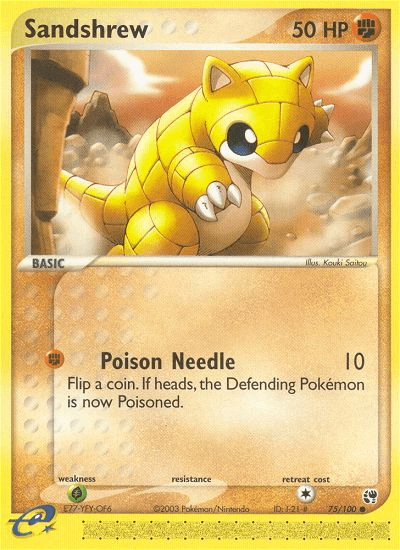 Sandshrew z edície Sandstorm, karta č.75