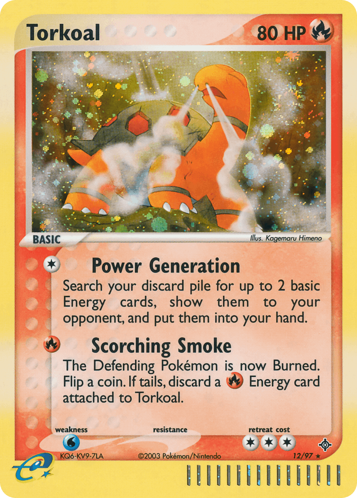 Torkoal z edície Dragon, karta č.12