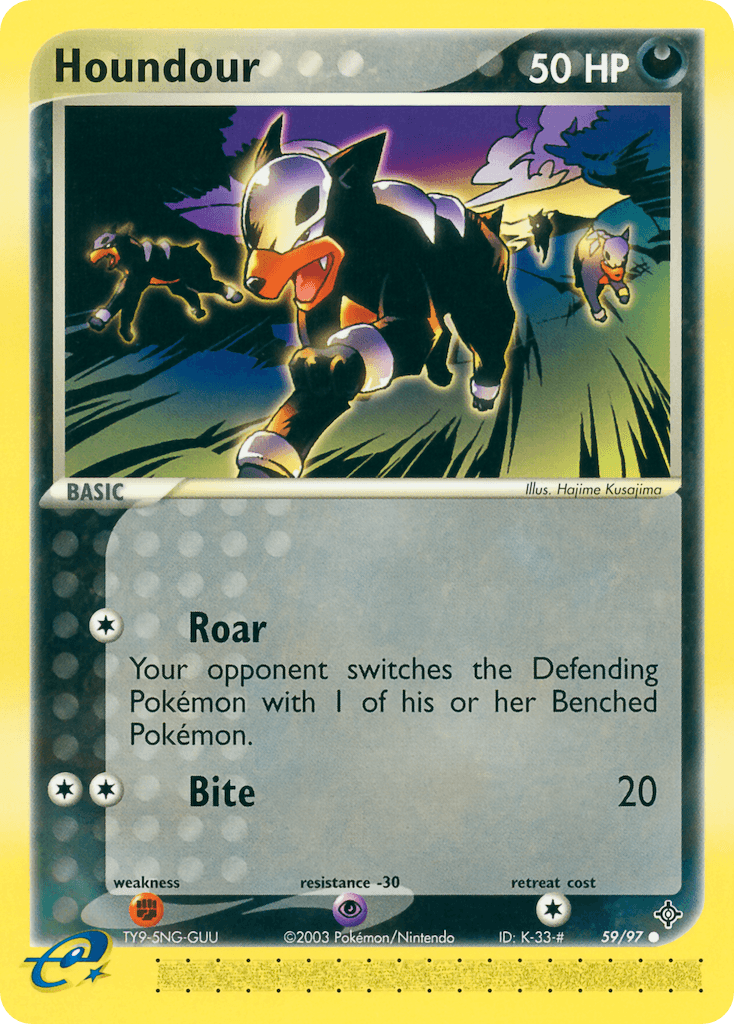 Houndour z edície Dragon, karta č.59