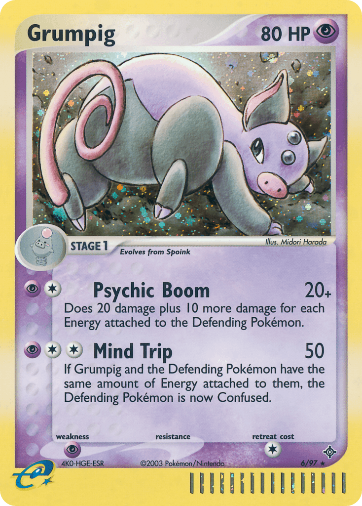 Grumpig z edície Dragon, karta č.6