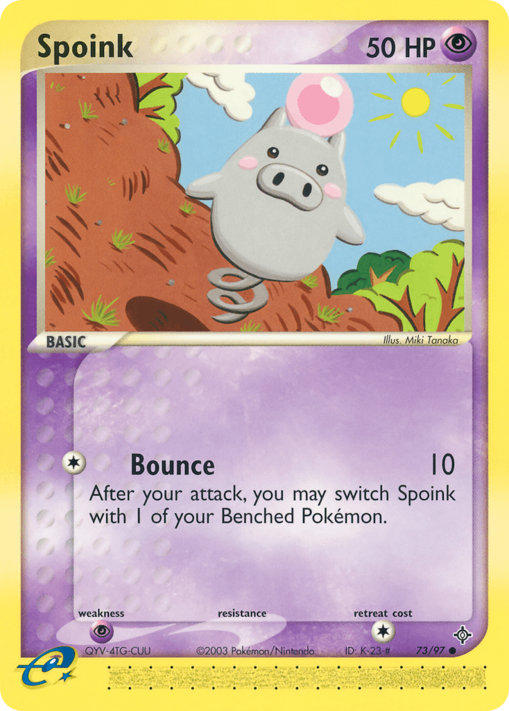 Spoink z edície Dragon, karta č.73