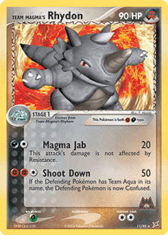 Team Magma's Rhydon z edície Team Magma vs Team Aqua, karta č.11