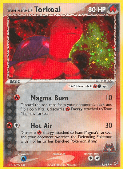 Team Magma's Torkoal z edície Team Magma vs Team Aqua, karta č.12