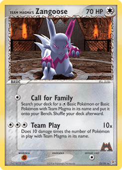 Team Magma's Zangoose z edície Team Magma vs Team Aqua, karta č.23